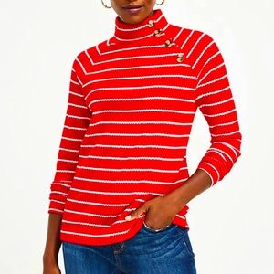 Red Pink Striped Sweater Large LOFT New with Tags
